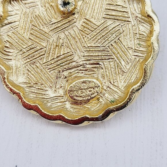 Vintage Givenchy Faux Pearl Button Earrings Post Back Polished Gold Tone Couture - Picture 5 of 6